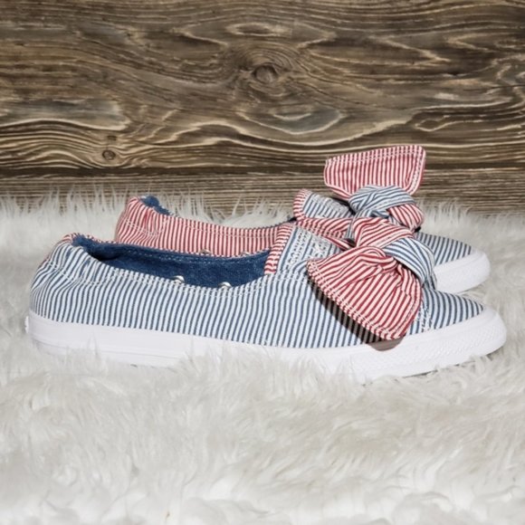 New Converse Knot Slip On Sneakers Red White Blue - Picture 8 of 8